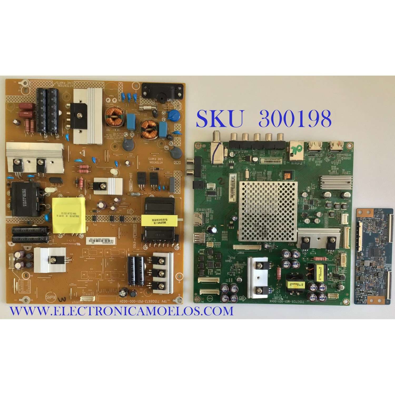KIT DE TARJETAS PARA TV VIZIO / MAIN XFCB02K009 / 715G7126-M01-000-004K / FUENTE ADTVE2420AD4 / 715G6973-P01-000-002H / T-CON 5550T15C11 / PANEL TPT500J1-HVN07.U REVS600E / MODELO E50-C1 LTCWSKBR